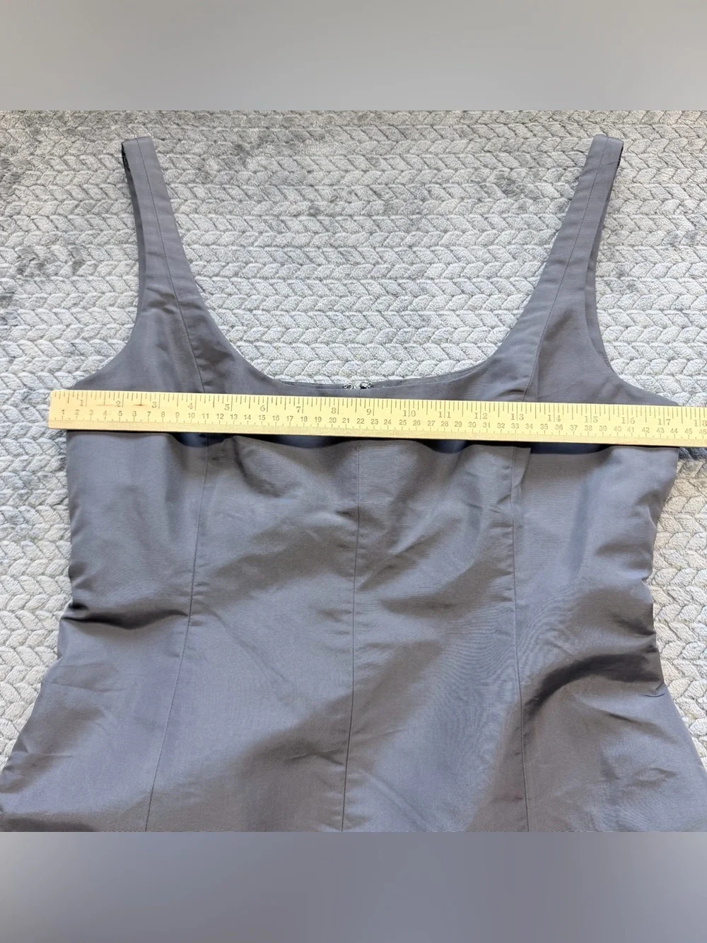 Vintage J.Crew 100% Silk A-Line Midi Dress in Slate Gray Size 10
